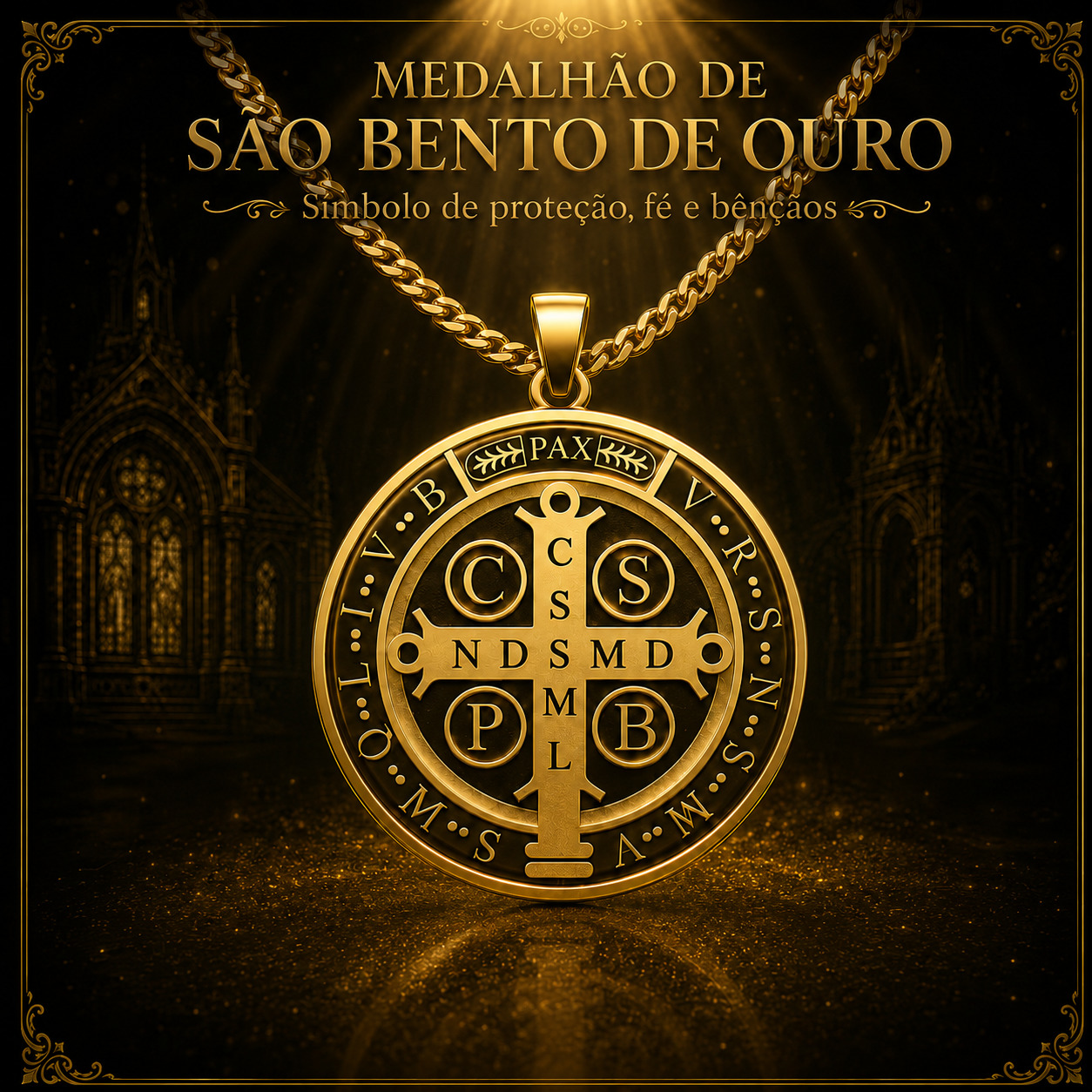 Medalhão de São Bento de Ouro